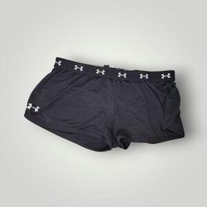 Under Armour Heatgear Play Up Shorts Womens S Black Mid Rise Pockets